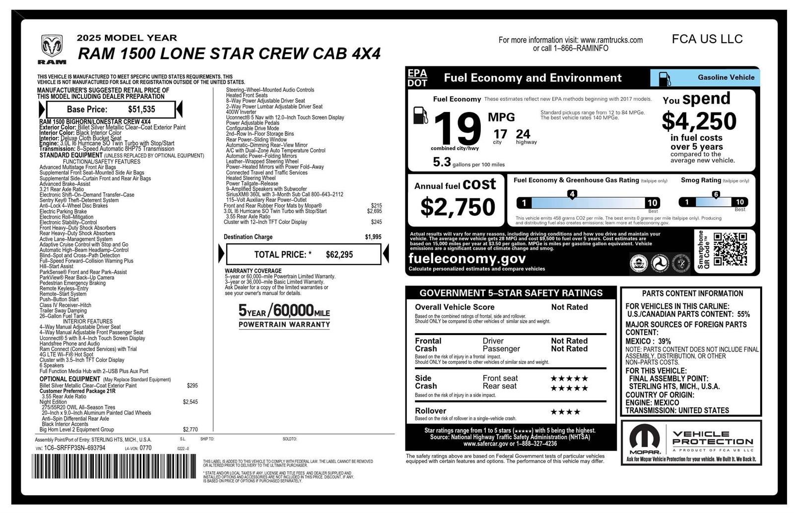 2025 RAM 1500 Lone Star