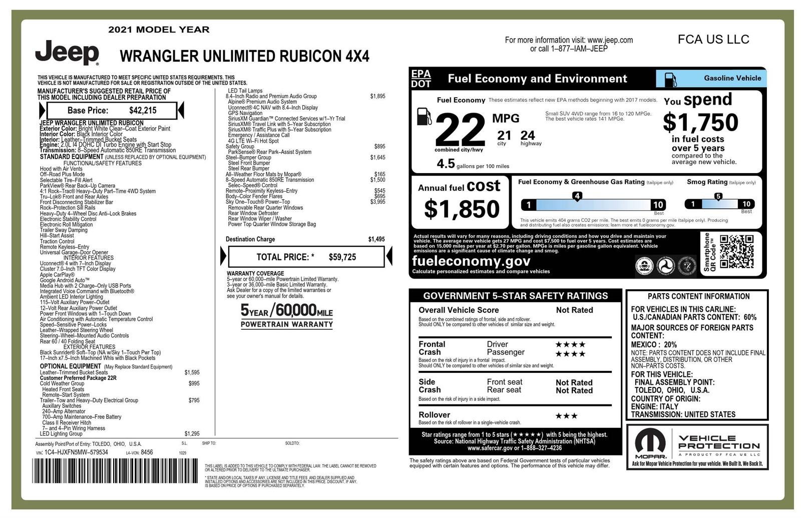 2021 Jeep Wrangler Unlimited Rubicon