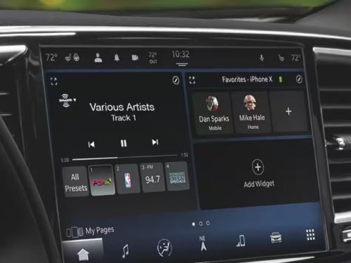 2023 Chrysler Pacifica PHEV close up of touchscreen display