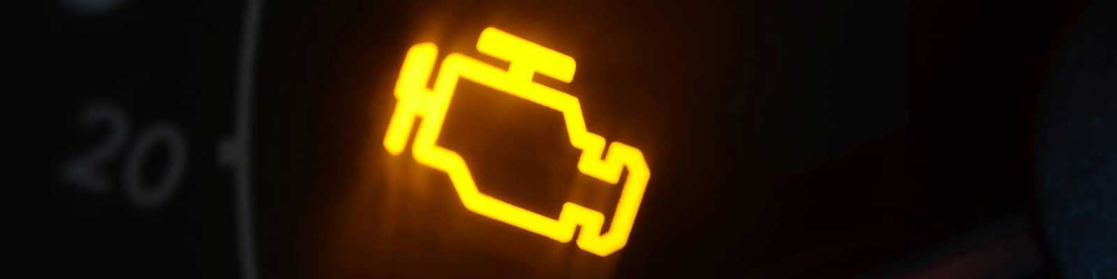 close up of check engine light