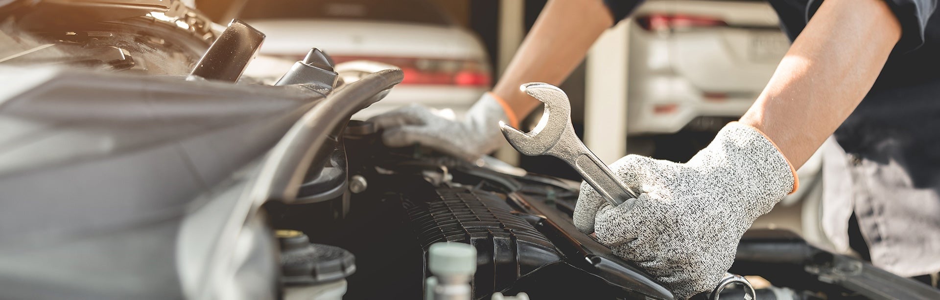 close up view of truck maintenance